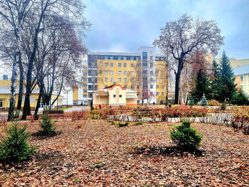 В преддверии праздника территорию областной больницы им. Н.Н. Бурденко преобразили